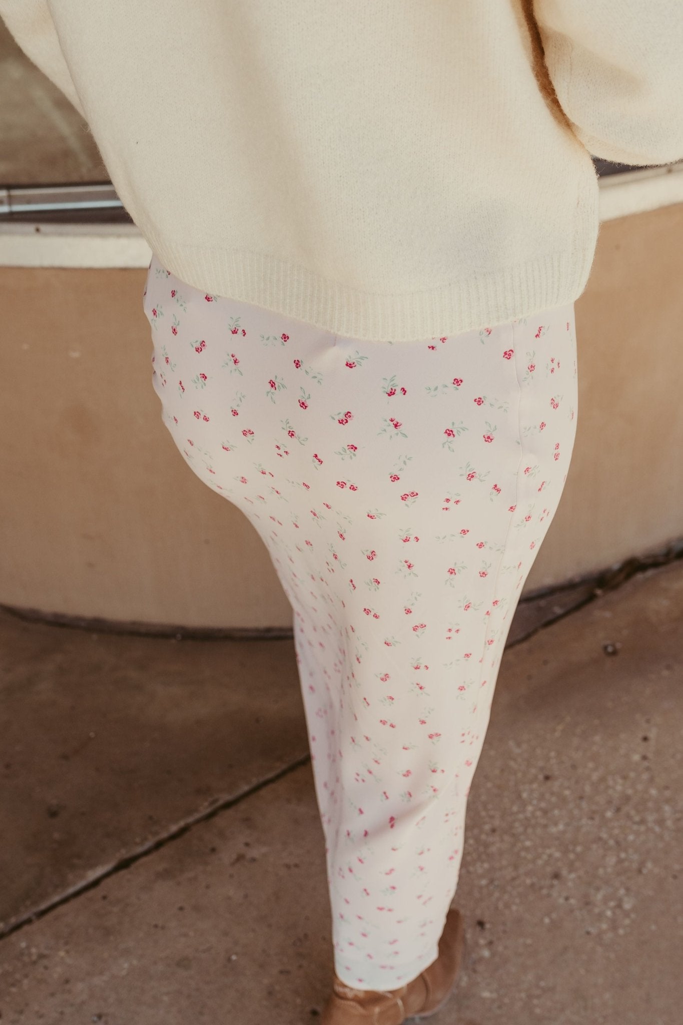 Pink Ditsy Floral Bias Cut Long Skirt BRK1970 - 34 - Southern Soule Designs