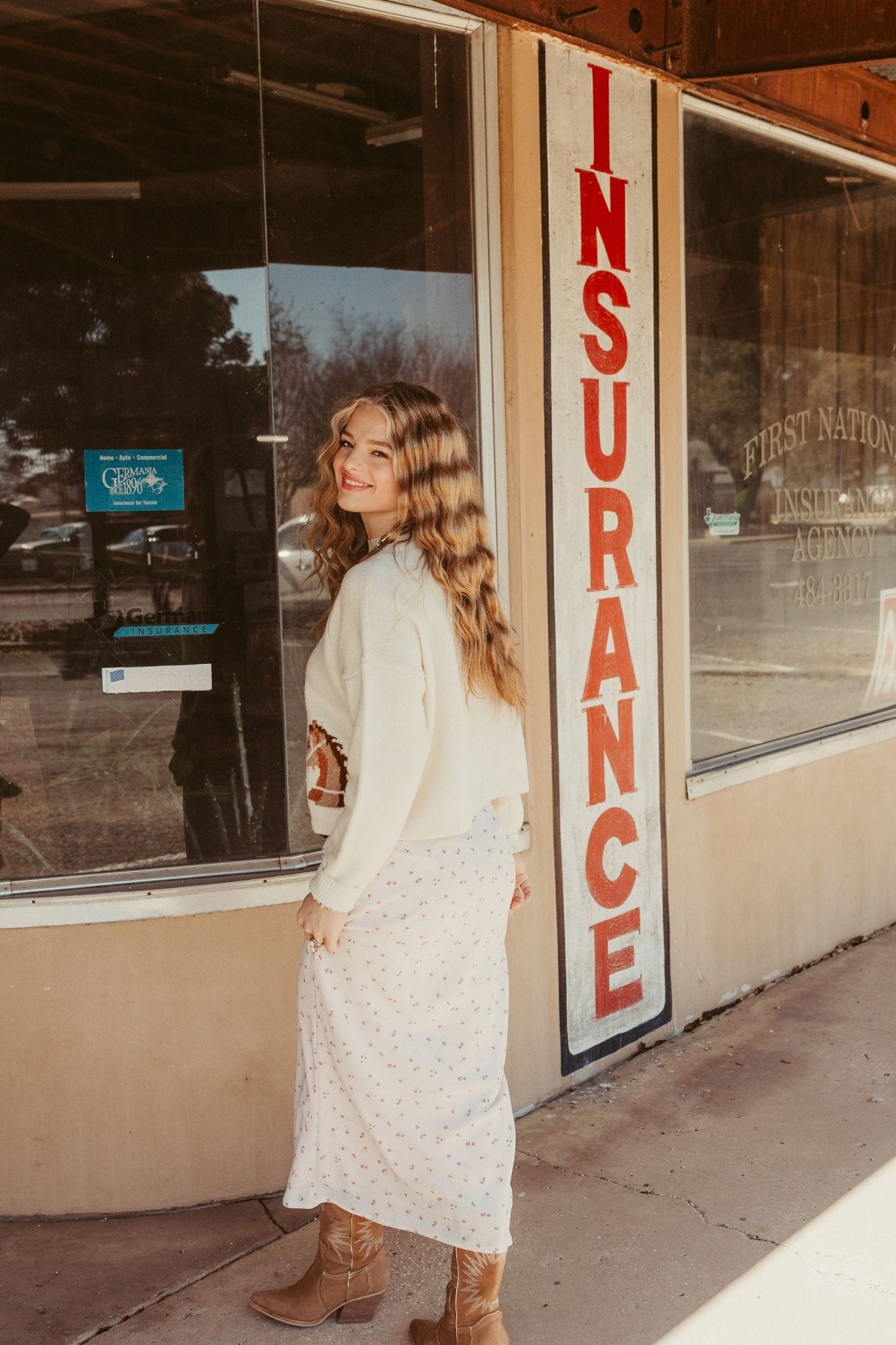 Pink Ditsy Floral Bias Cut Long Skirt BRK1970 - 34 - Southern Soule Designs
