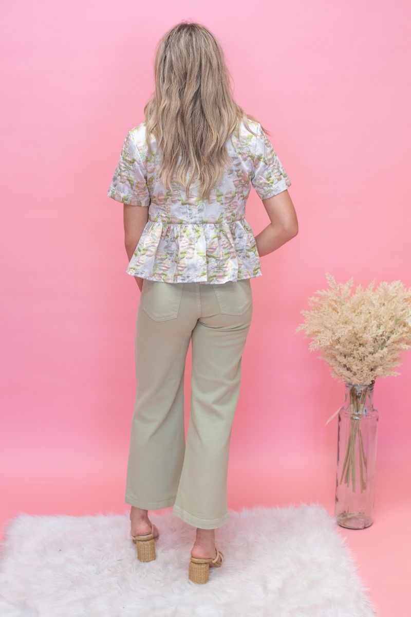 Pink Floral Peplum Top - Southern Soule Designs