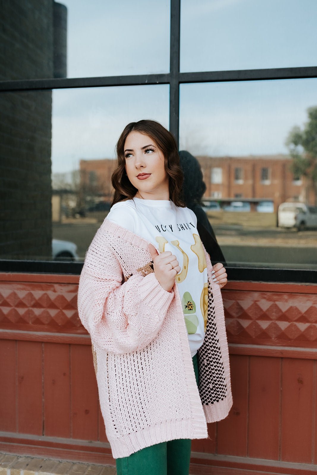 Pink Horse Print Knit Cardigan BRW3270 - 1 - Southern Soule Designs