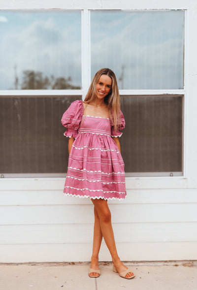 Pink Jeanie Mini Dress S1412D - Southern Soule Designs