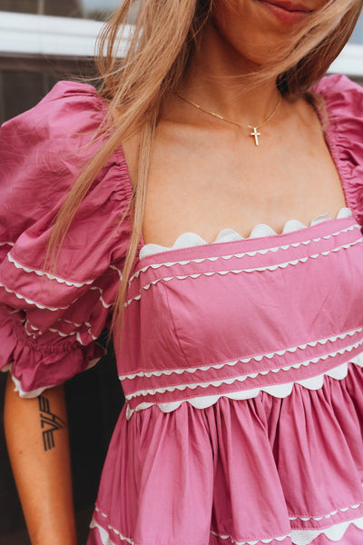 Pink Jeanie Mini Dress S1412D - Southern Soule Designs