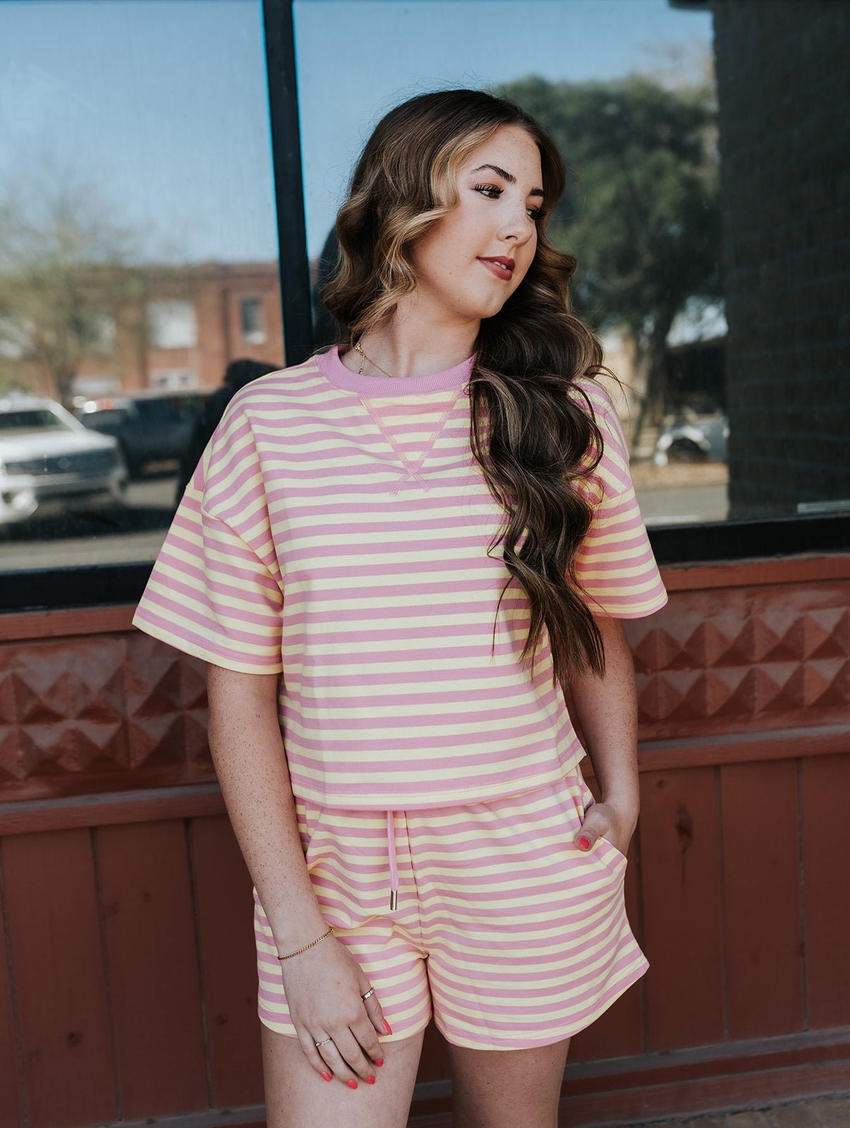Pink Lemonade Terry SS Tee A3769 - Southern Soule Designs