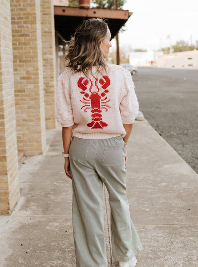 Pink Lobster Knit Cardigan BRW3743 - Southern Soule Designs