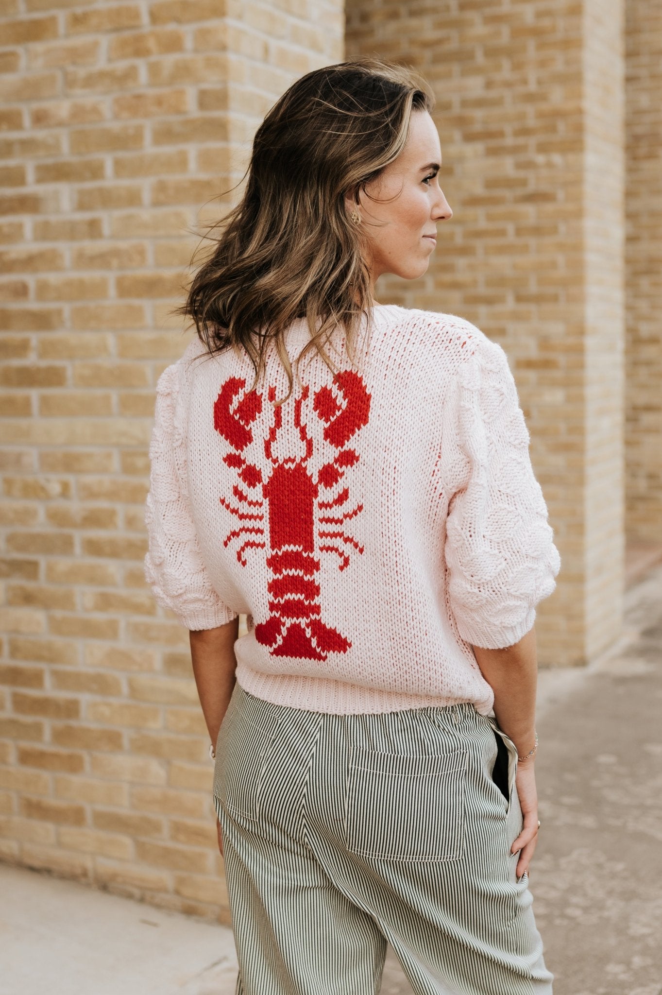 Pink Lobster Knit Cardigan BRW3743 - Southern Soule Designs