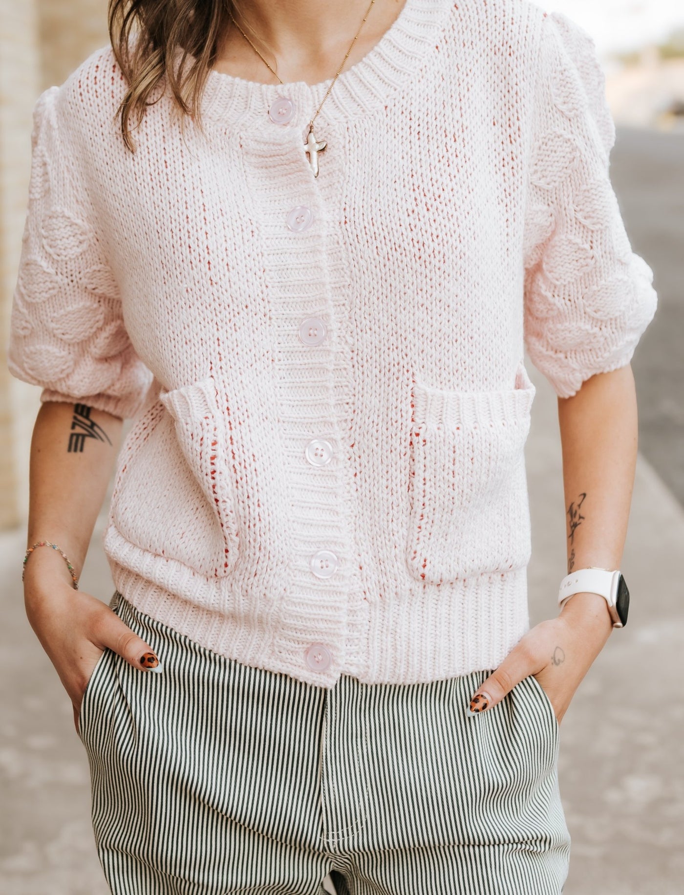 Pink Lobster Knit Cardigan BRW3743 - Southern Soule Designs