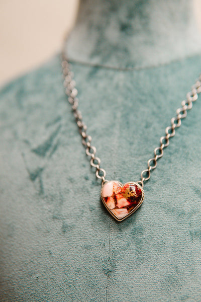 Pink Mohave Heart Necklace - Southern Soule Designs