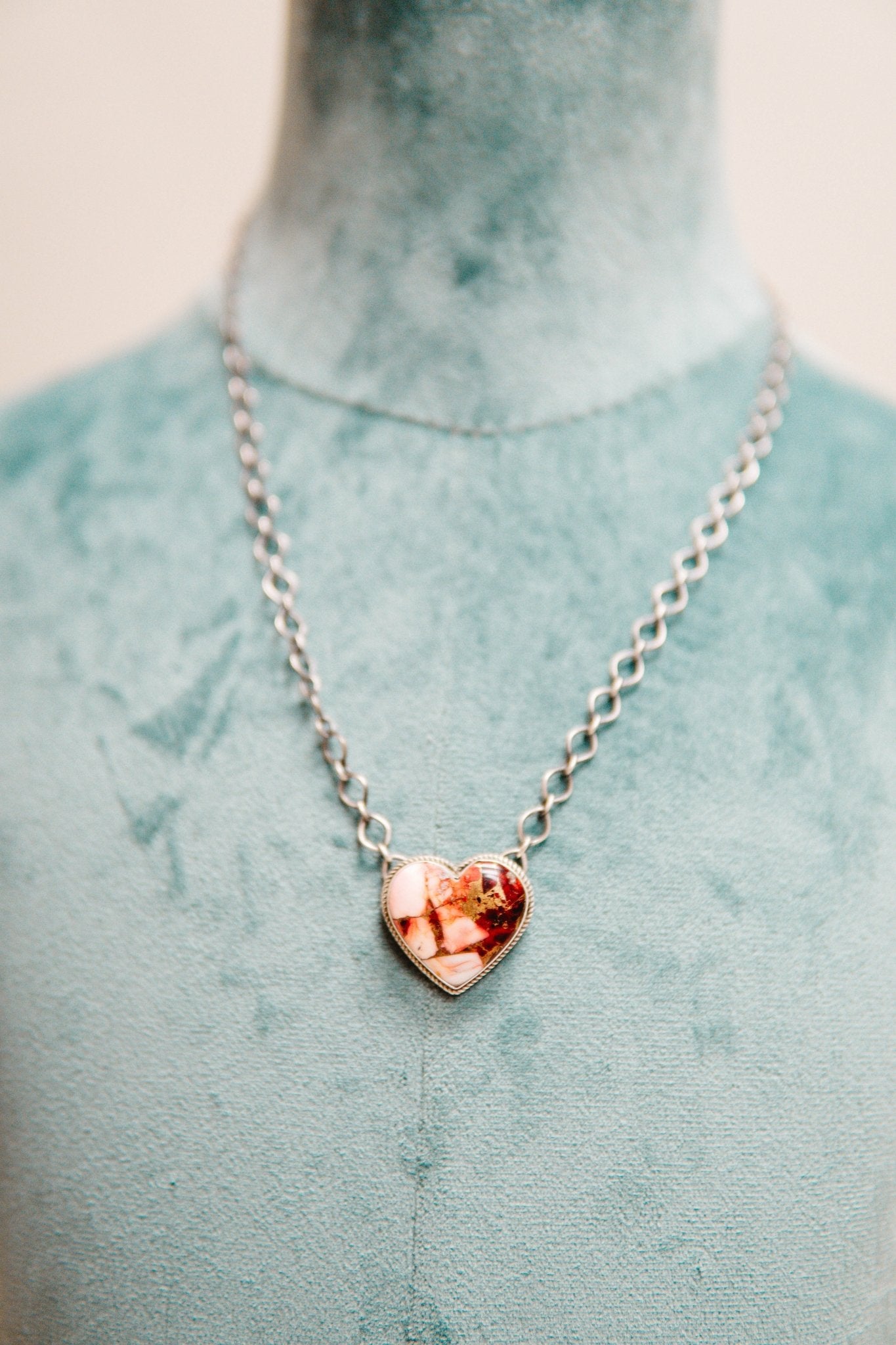 Pink Mohave Heart Necklace - Southern Soule Designs