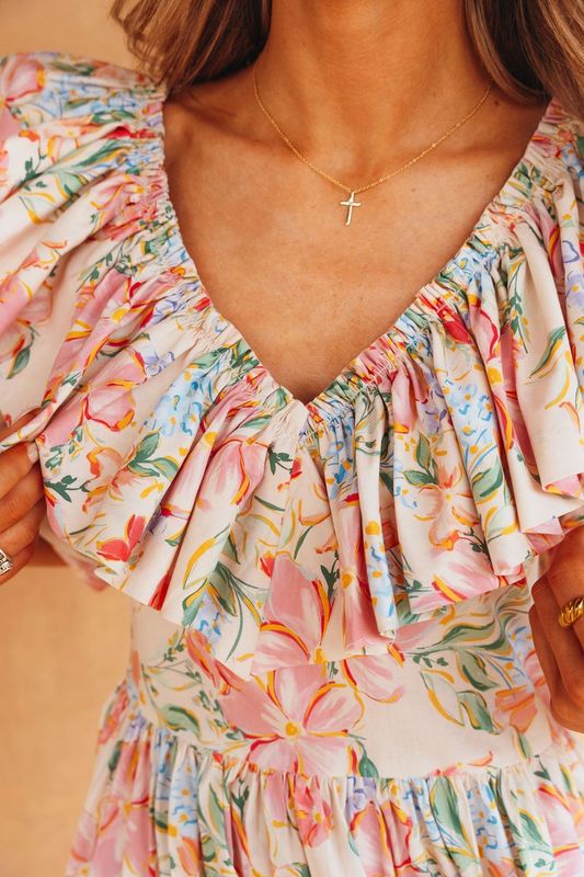 Pink Multi Dana Mini Dress S1200D - 9 - Southern Soule Designs