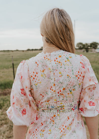 Pink Multi Floral Print Mini Dress DI9717FO - Southern Soule Designs