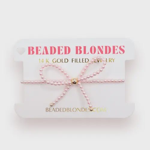 Pink Pearl Beaded Bow Bracelet - Southern Soule Designs