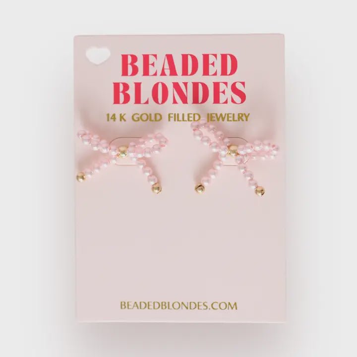 Pink Pearl Bow Earrings - Southern Soule Designs
