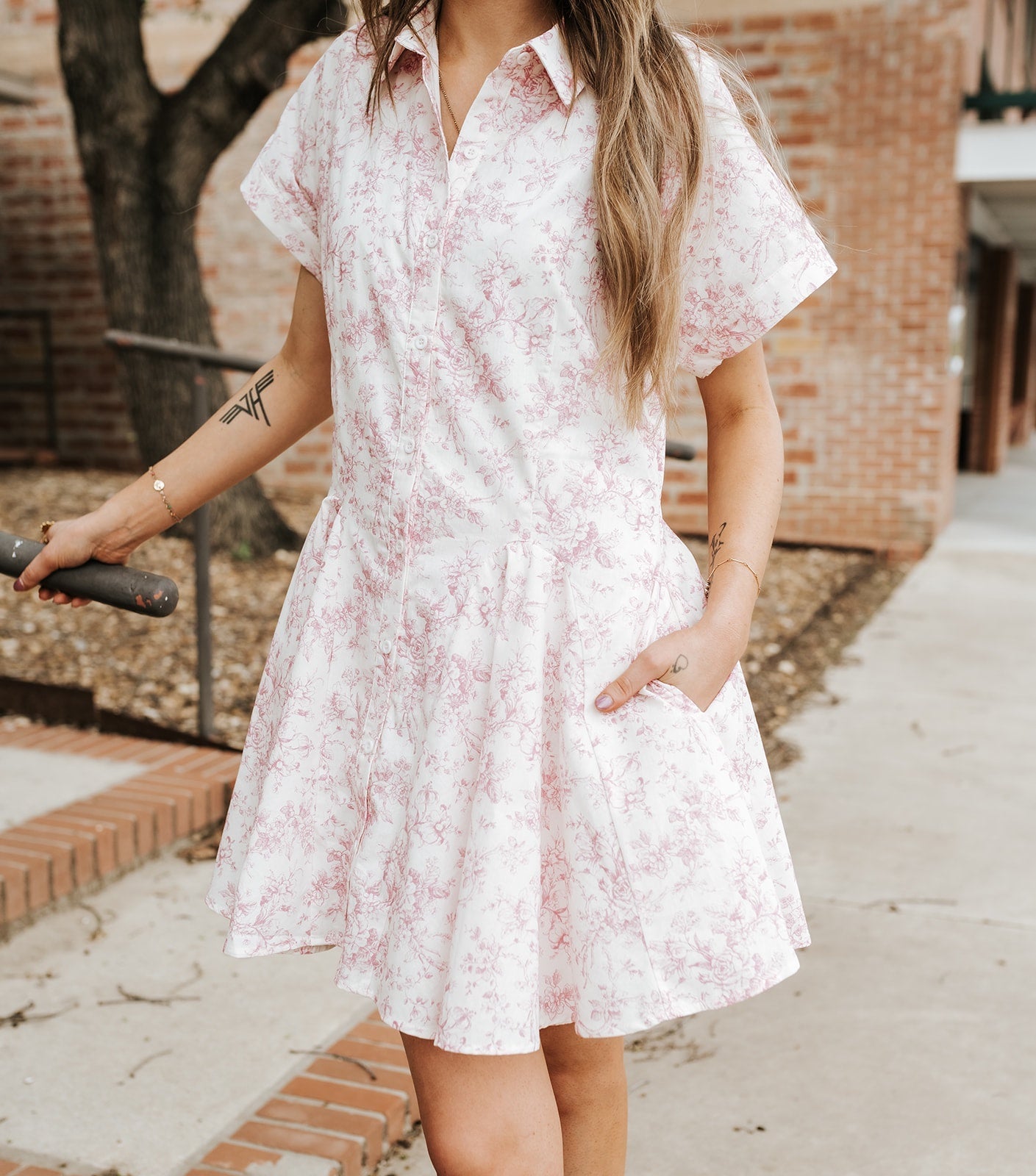 Pink Peony French Garden Mini Dress E3277D - Southern Soule Designs