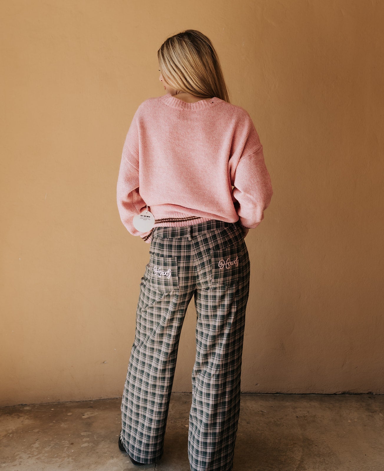 Pink Pine Cowgirl Script Plaid Pant BRP3975 - Southern Soule Designs