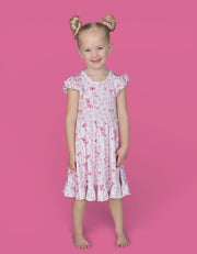 Pink Puppy Toile Dream Ruffle Dress - Southern Soule Designs