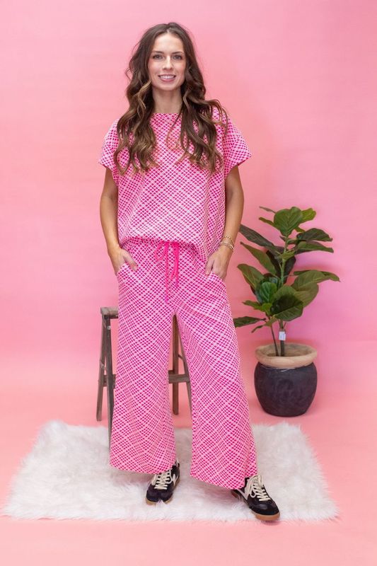 Pink Short Sleeve Texture Top T3872 - Southern Soule Designs