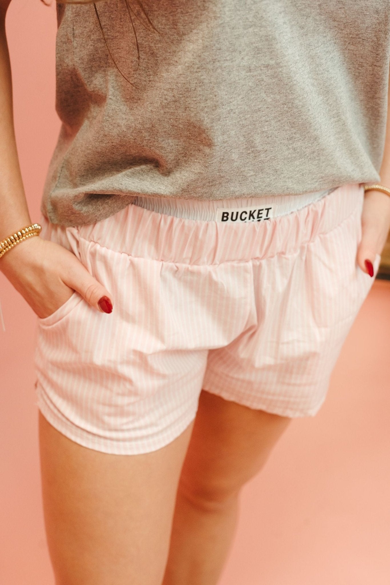 Pink Stripe Exposed Boxer Shorts P5492 - 1A - Southern Soule Designs