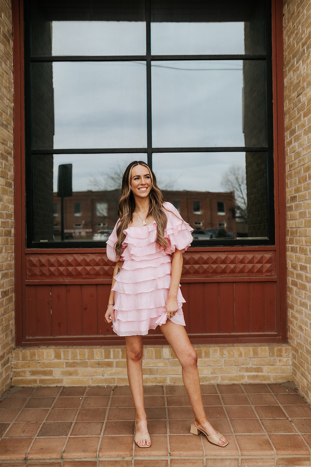 Pink Tiered Ruffle Mini Dress D - 10066 - H - 7 - Southern Soule Designs