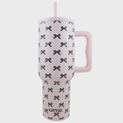 Pink w/Bows Tumbler w/Handle - Southern Soule Designs