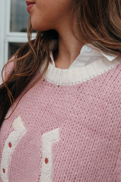 Pink Wild Woven Horseshoe Sweater Vest 09 - 0262 - Southern Soule Designs