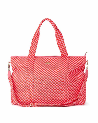 Pink XL Checkered Duffle Bag - Southern Soule Designs