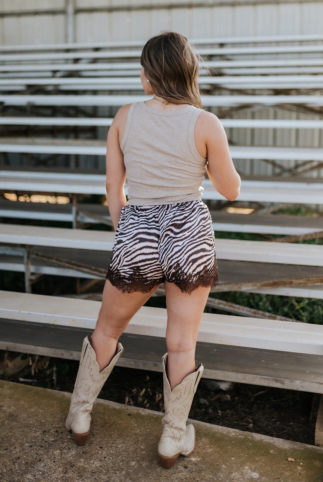 Pink Zebra Lace Satin Shorts - BP522C - Southern Soule Designs