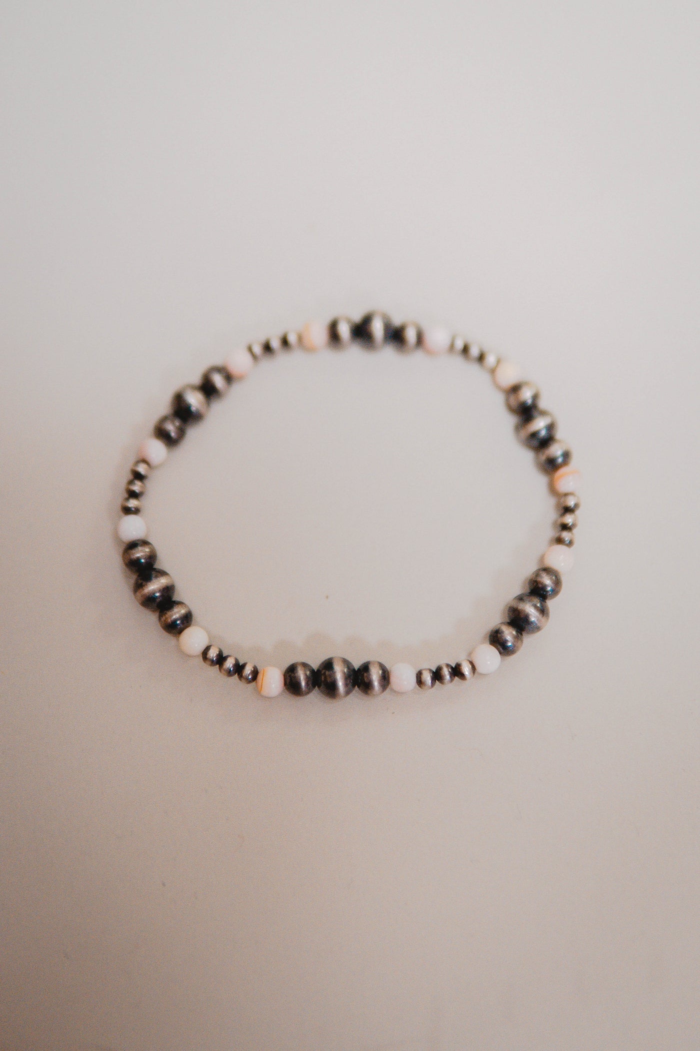 Pink Onyx/Pearl Stretch Bracelet