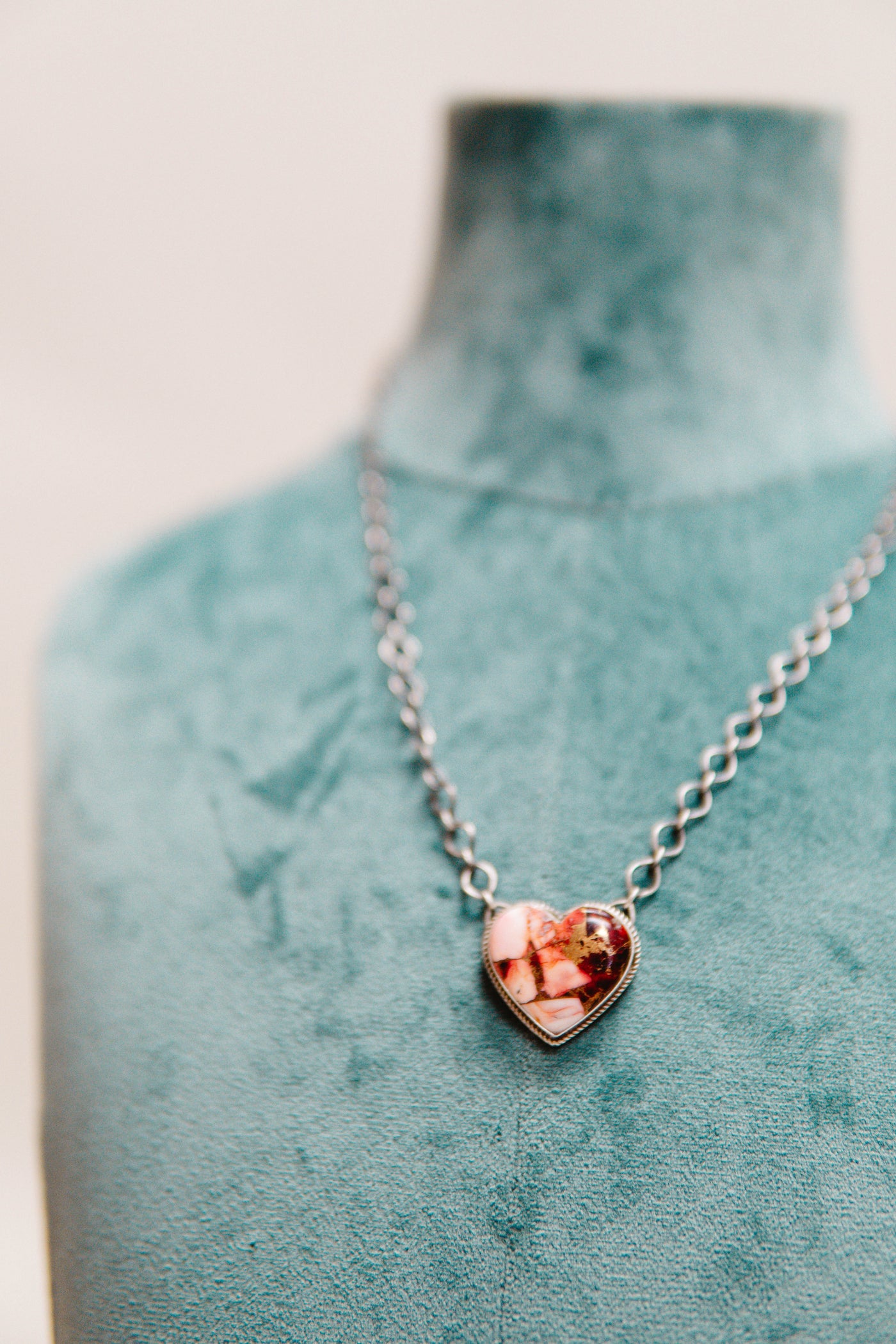 Pink Mohave Heart Necklace