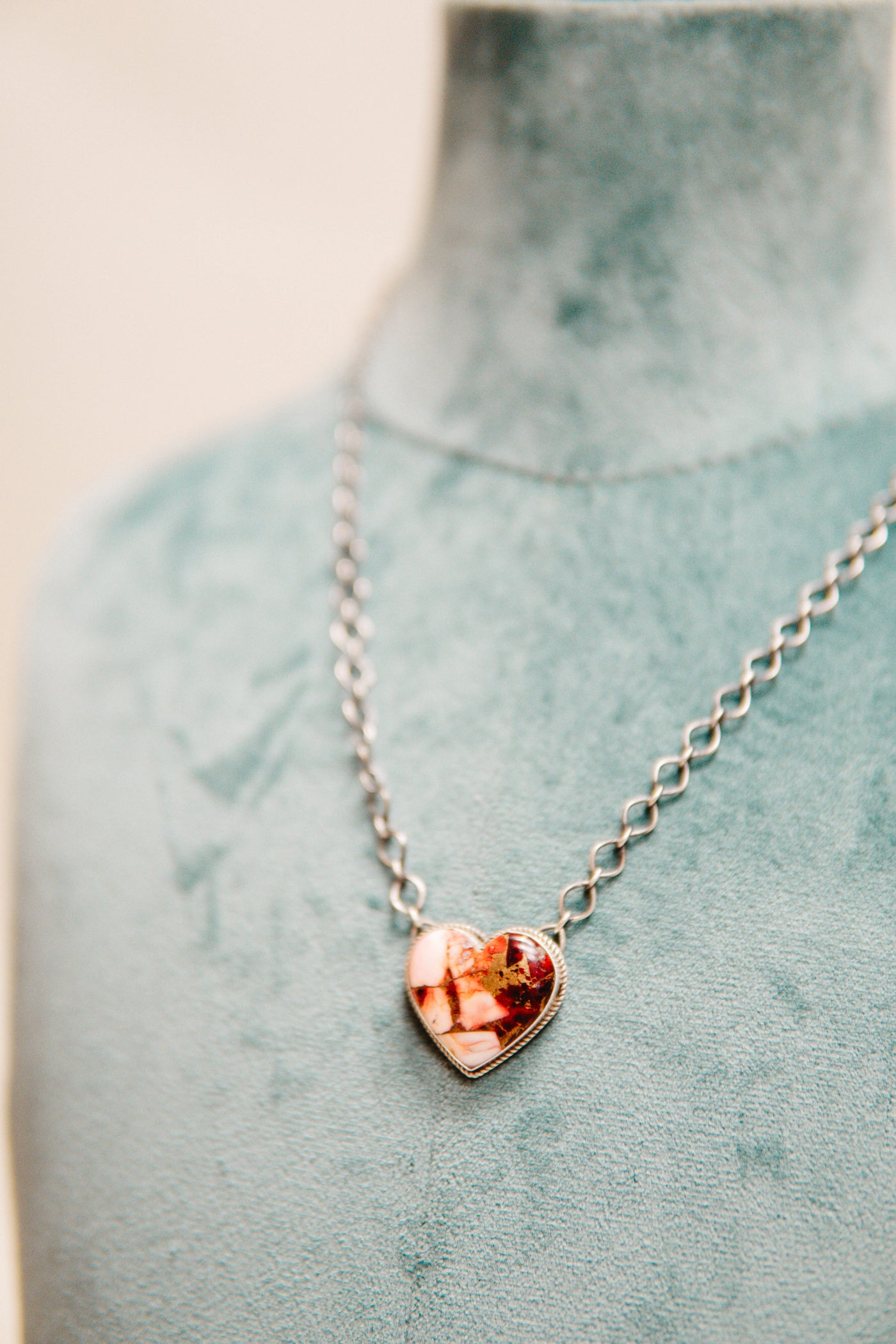 Pink Mohave Heart Necklace