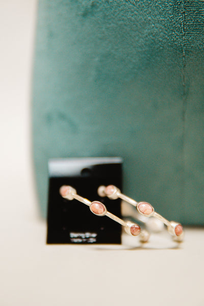 Rose Stone Thin Hoop