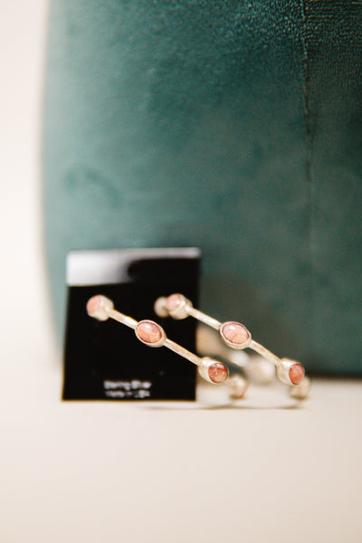 Rose Stone Thin Hoop