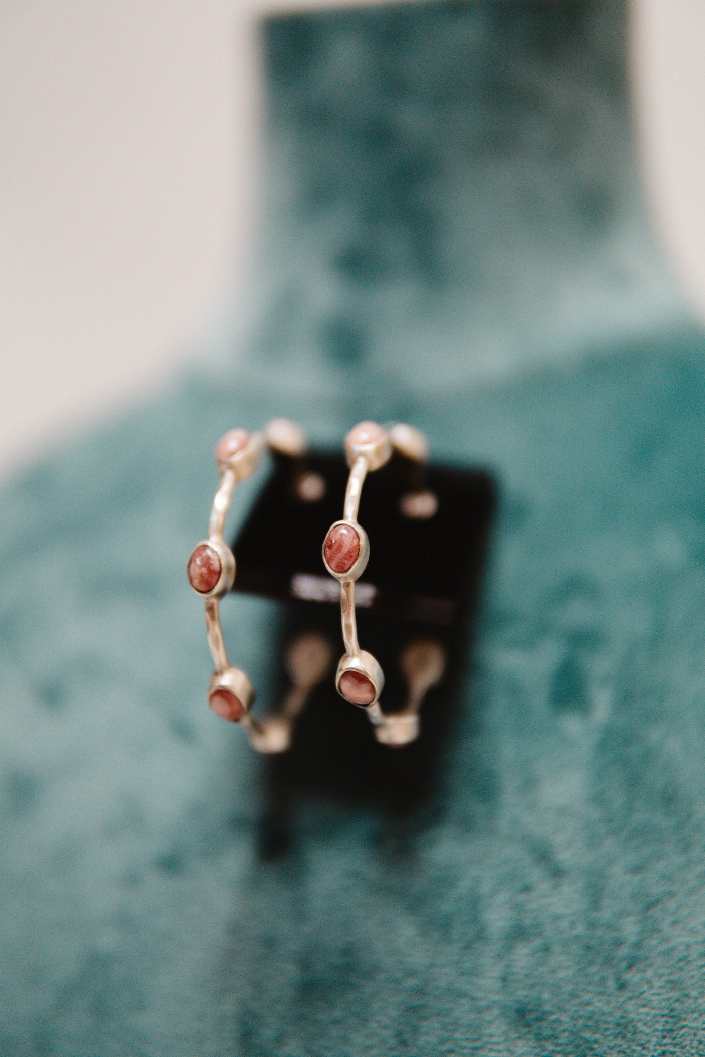 Rose Stone Thin Hoop