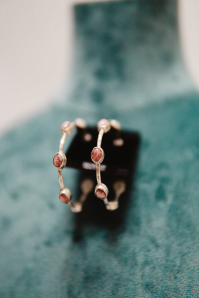 Rose Stone Thin Hoop