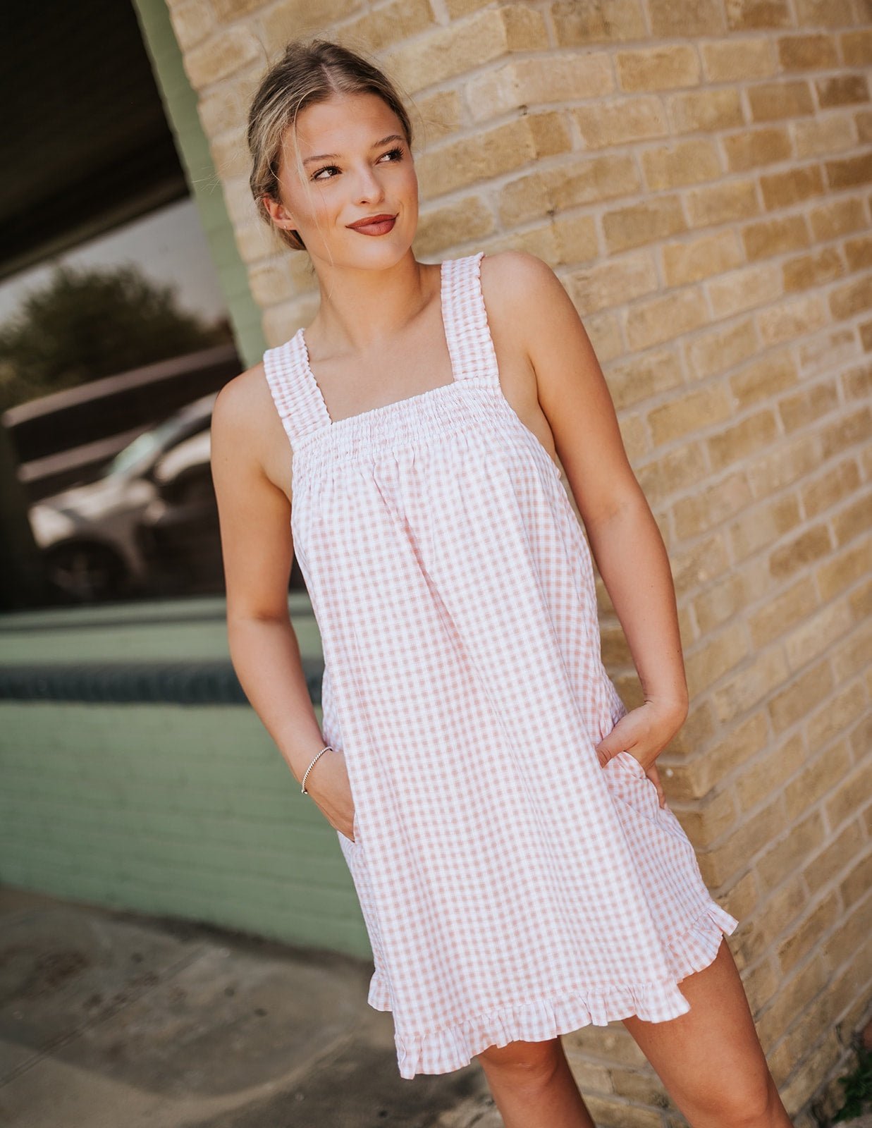 Pink/Ivory Smocked Dress BMD8060 - Southern Soule Designs