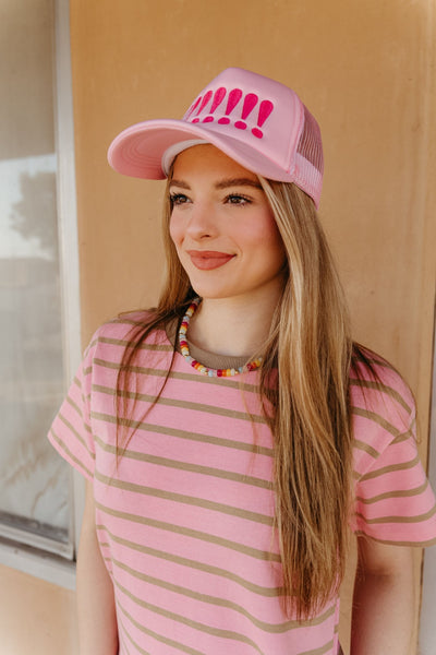 Pink/Mocha Striped Tee Mini Dress WL24 - 9641 - Southern Soule Designs