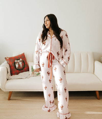 Pink/Red Striped Santa Claus Pajama Set IFKTP200567 - 03 - Southern Soule Designs