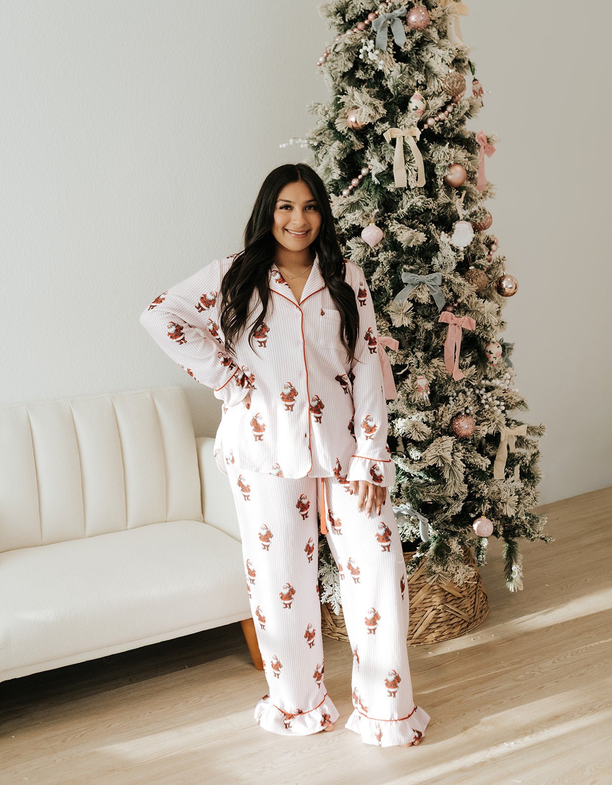 Pink/Red Striped Santa Claus Pajama Set IFKTP200567 - 03 - Southern Soule Designs