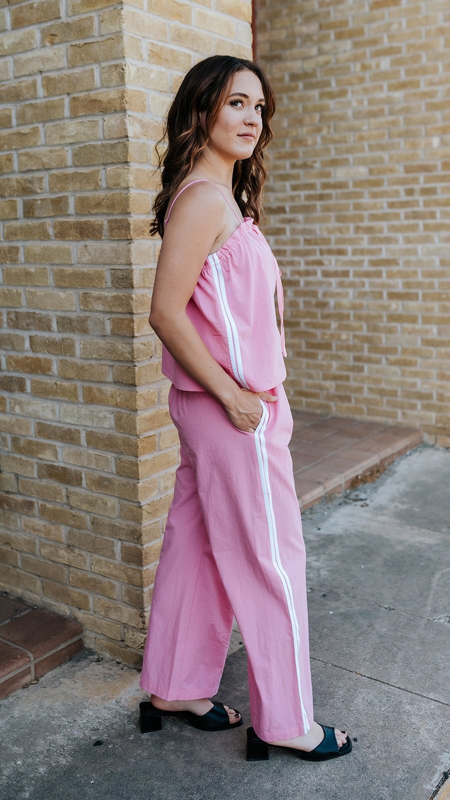 Pink/White Camisole & Pant Set IT2638 - SET - Southern Soule Designs