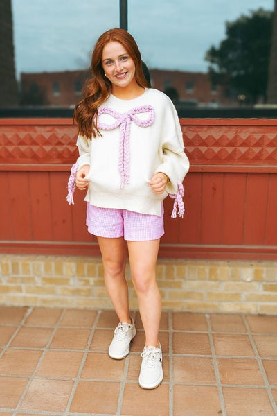 Pink/White Gingham Casual Shorts WL25 - 10089 - Southern Soule Designs