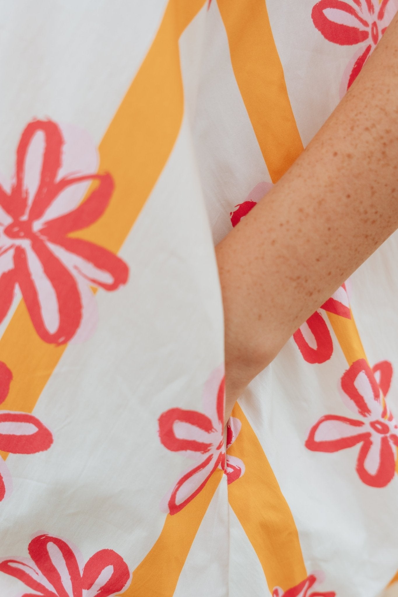 Pink/Yellow Flower Print Mini Dress with Puff Sleeves IFD64025 - 01 - Southern Soule Designs