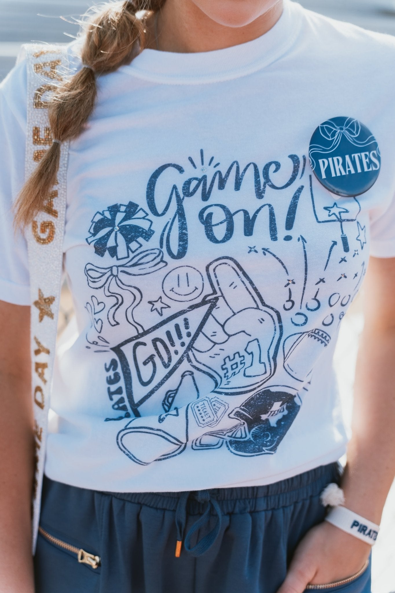 Pirate Navy Football Icon Tee - Southern Soule Designs
