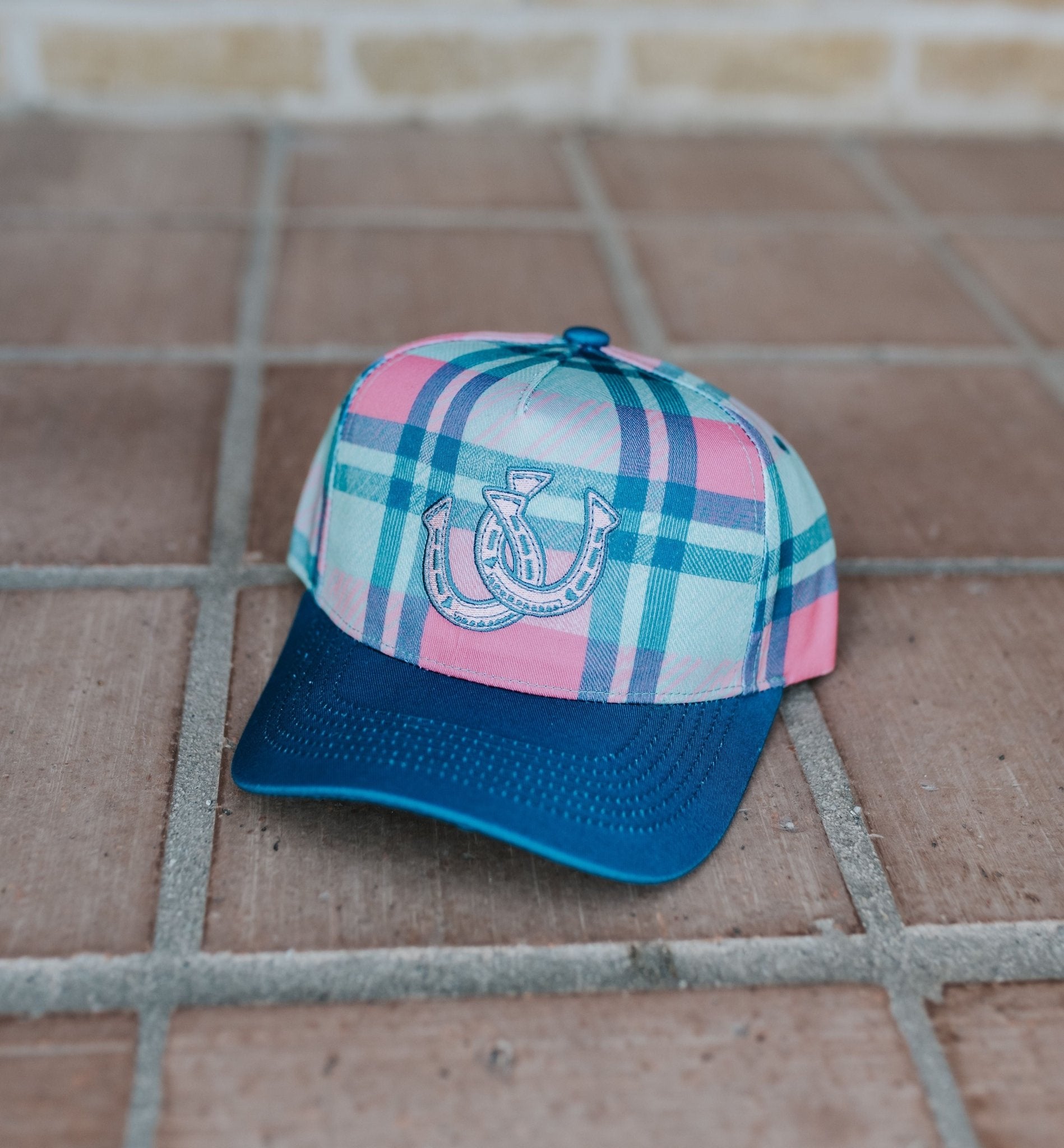 Plaid Horseshoe Canvas Cap - Southern Soule Designs