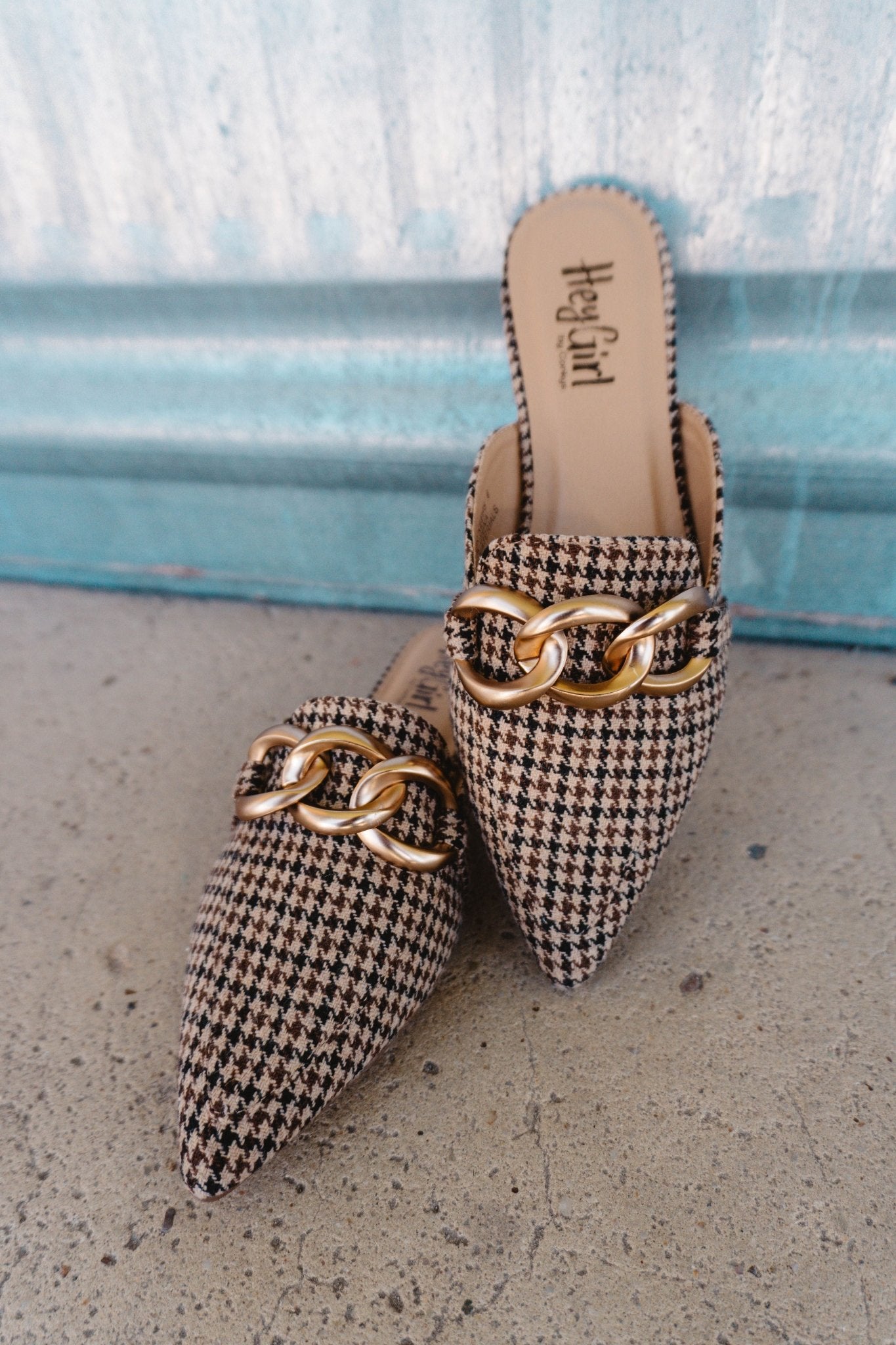 Playin For Keeps Mule Black Tan Houndstooth - Southern Soule Designs