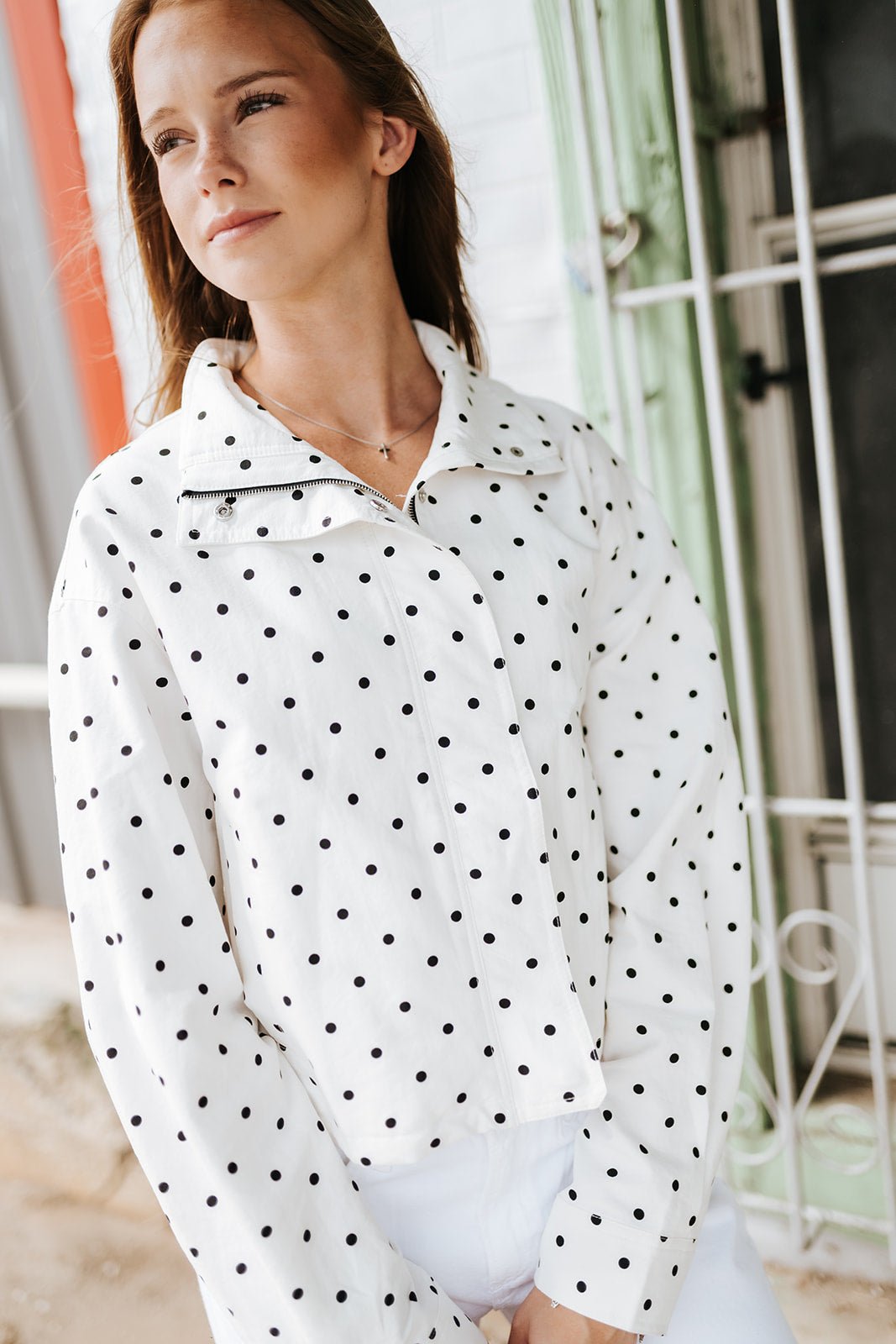 Polka Dot High Neck Pullover - RJ1101 - Southern Soule Designs