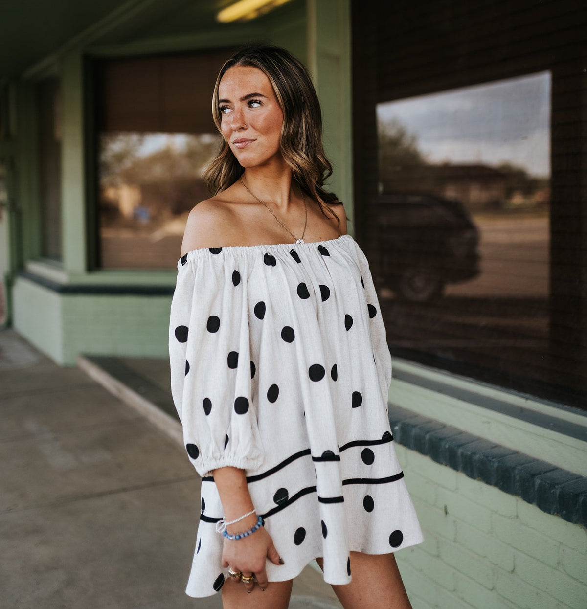 Polka Dot Shift Mini Dress RD266 - Southern Soule Designs