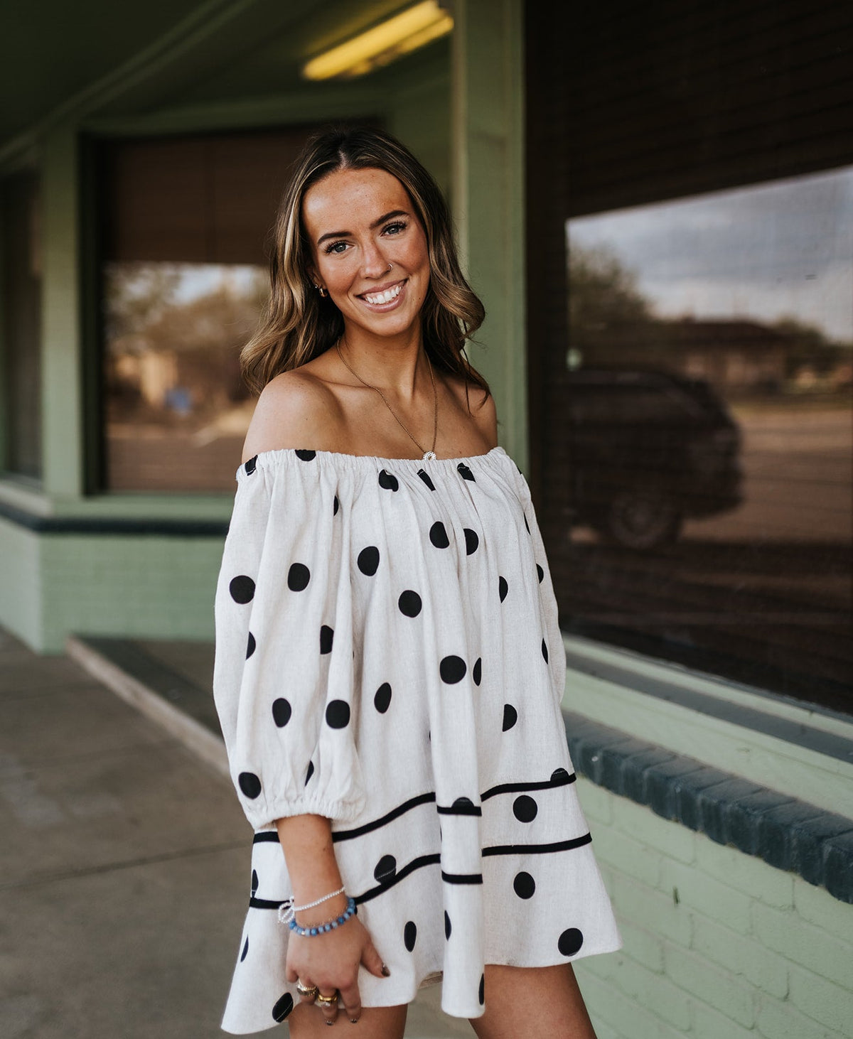 Polka Dot Shift Mini Dress RD266 - Southern Soule Designs
