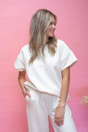 PST7759 - B Cream Textured Top - Southern Soule Designs