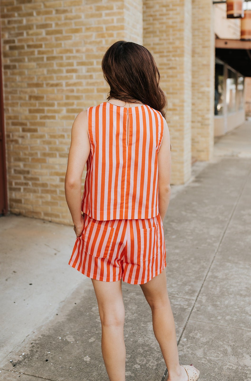 Punch/Coral Striped Tank Top WL25 - 12083T - Southern Soule Designs