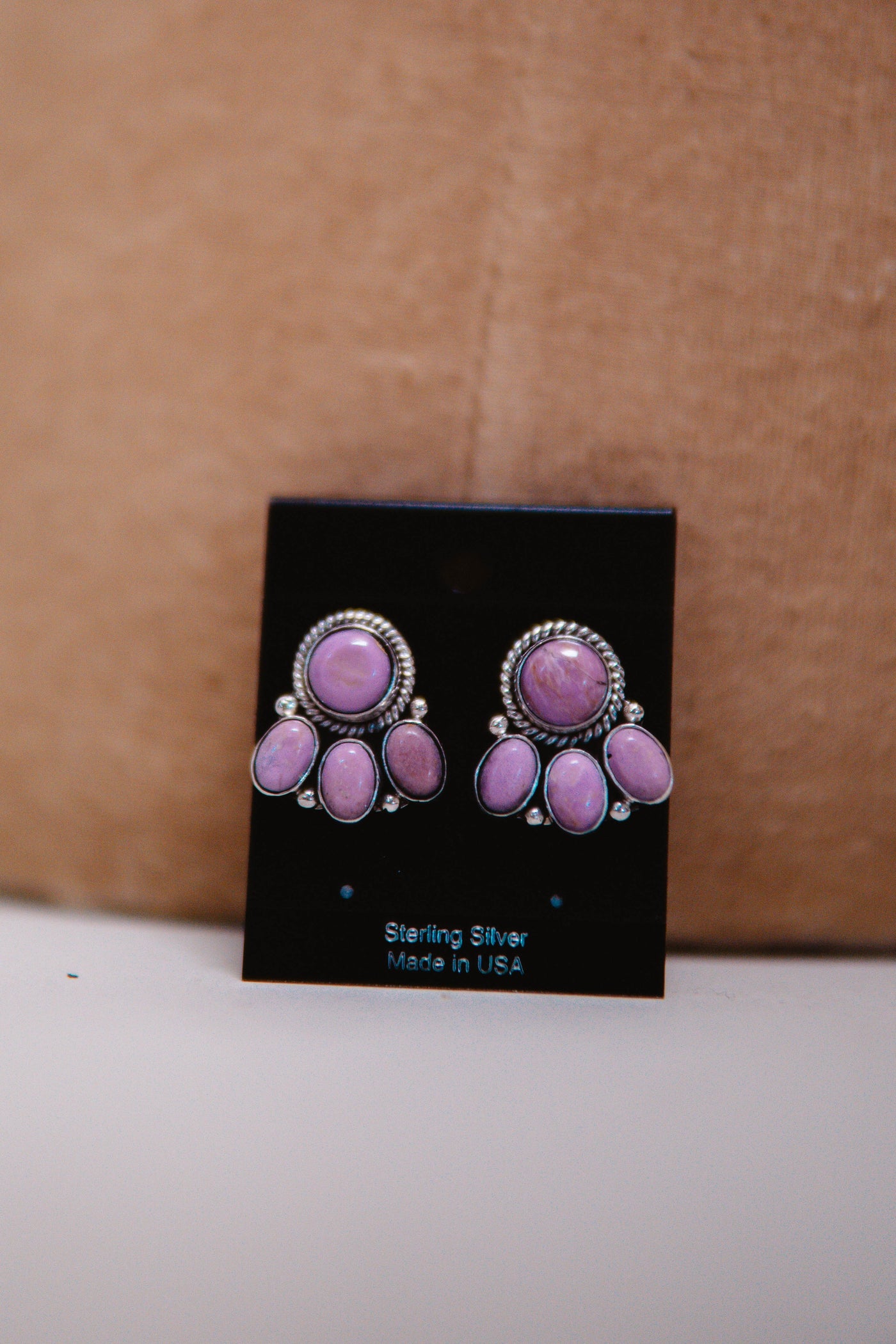 Purple Stone Cluster Studs