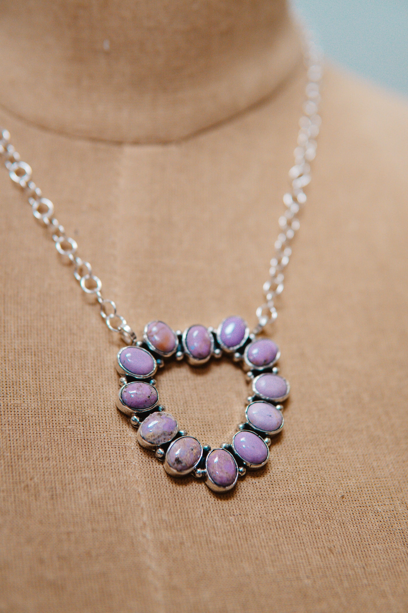 Purple Stone Heart Necklace